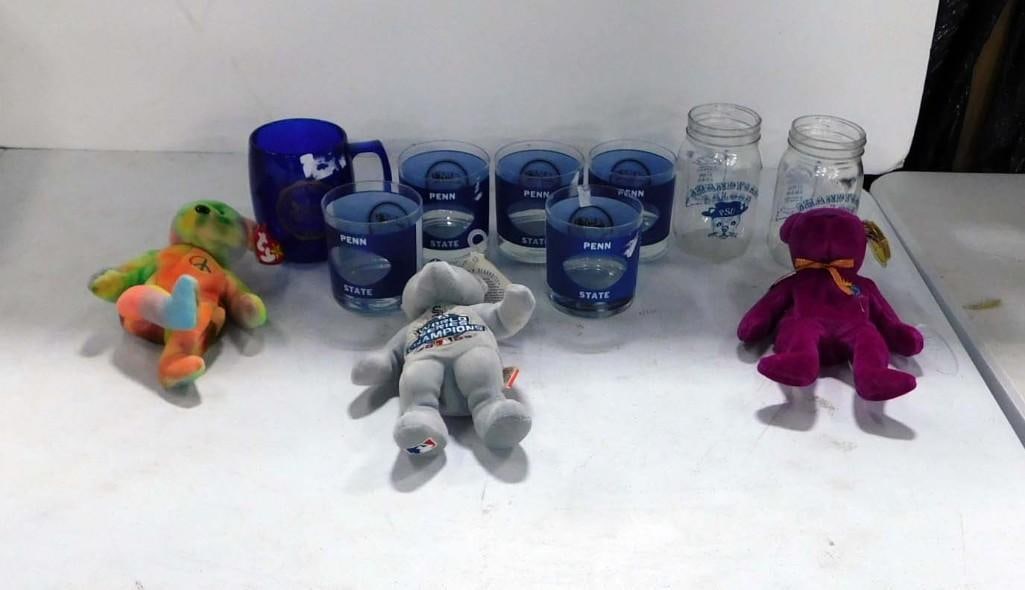 Collectibles incl Penn State Rocks Glasses, 2 Beanie Babies, White Sox World Series Champions (1 of 6)