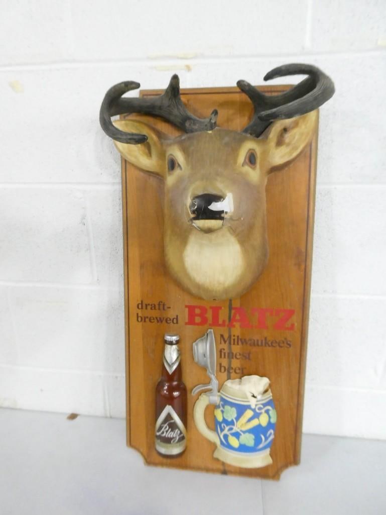 Blatz Beer Sign - Deer Head.  There is some damage - see all pictures (1 of 6)