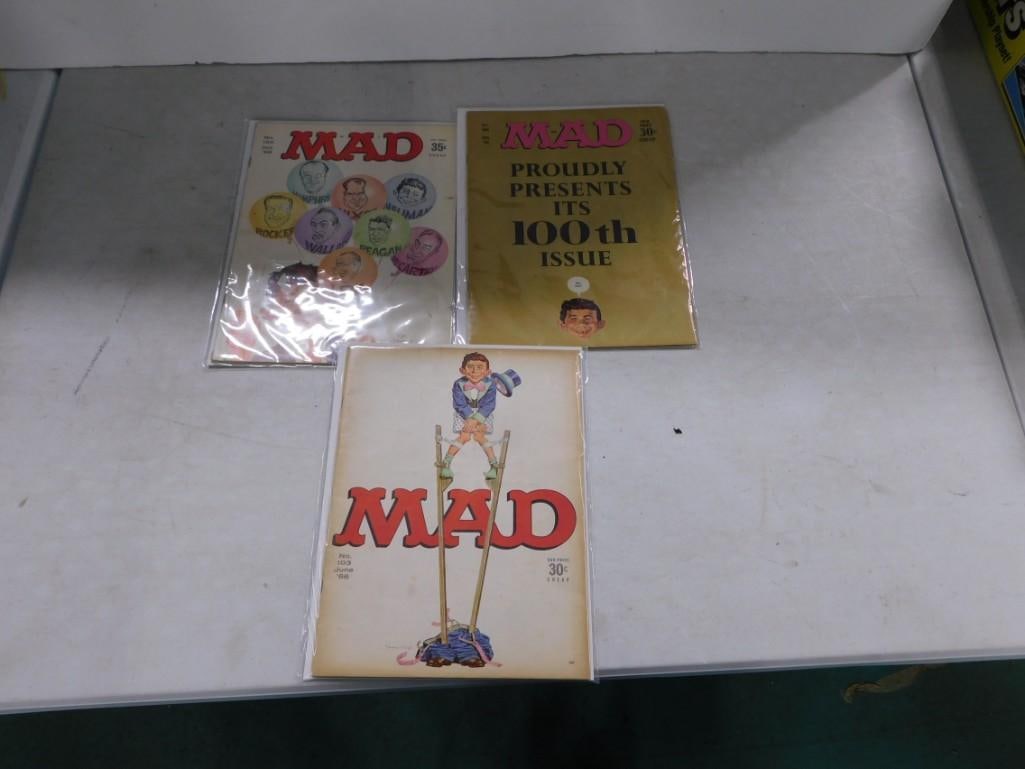3 Vintage 1960's Mad Magazines including 100th Issue, No 122 and 103 (1 of 5)