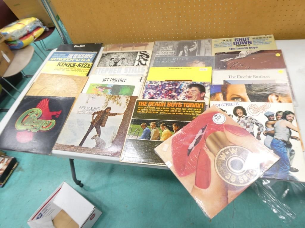 Vinyl Records incl Elton John, Chicago, Styx, The Kinks, Beach Boys, Richie Vallens, Crosby, Stills, (1 of 6)