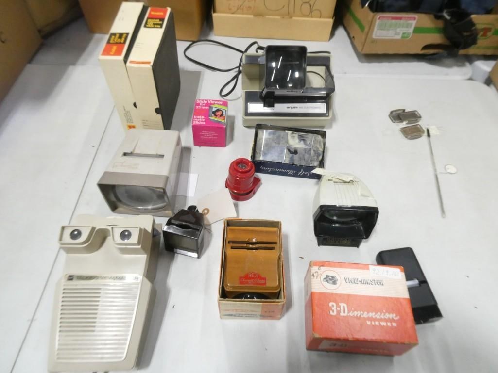 Slide Viewers and 1 Bakelite View Master, 1 Talking Viewmaster (1 of 4)