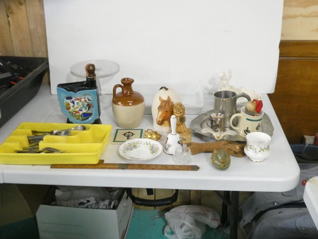 Large Misc. Lot including Decor, Flatware, Decanter, Jugs, Pewter, etc. (1 of 7)