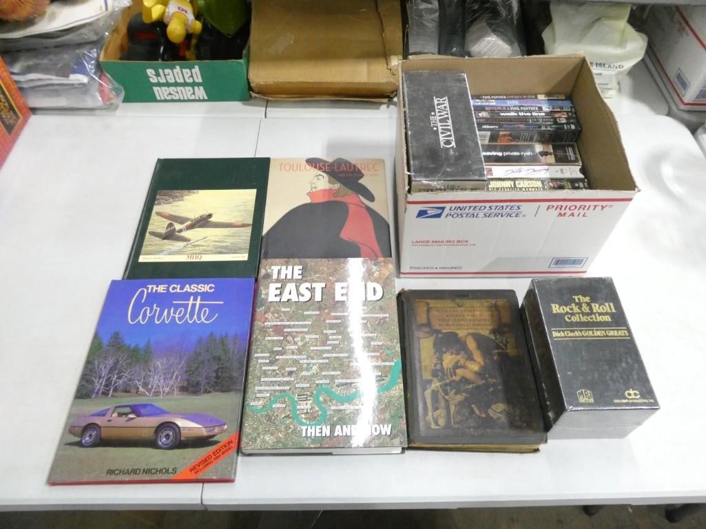 Media Lot including Books, Videos, etc. Corvette Book, Johnny Carson, (1 of 8)