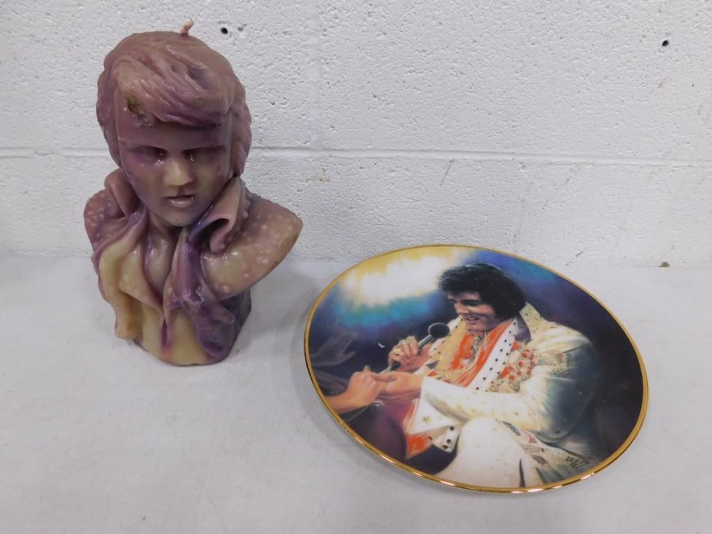Elvis Presley Wax Candle and Collector Plate (1 of 5)