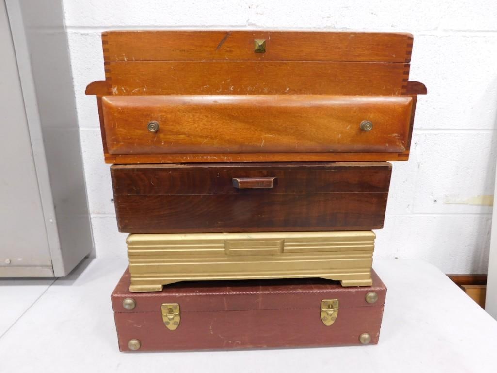 4 Flatware Boxes or Cases: 4 Flatware Boxes or Cases