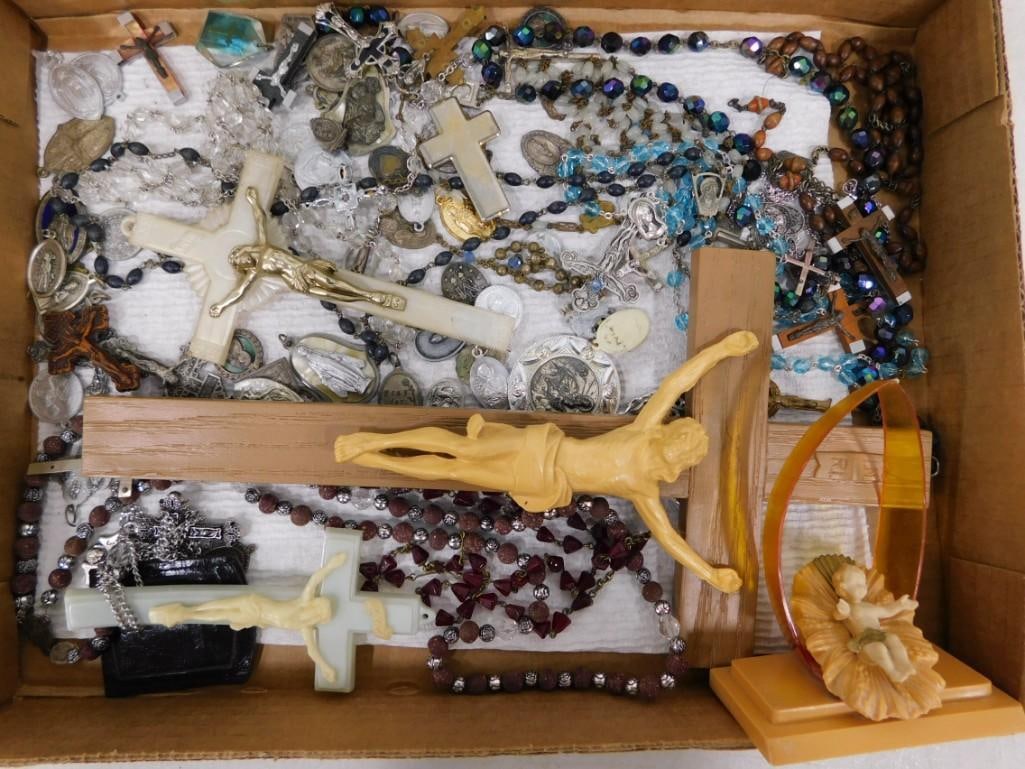 Religious Items incl Rosary Beads, Crosses, etc (1 of 3)