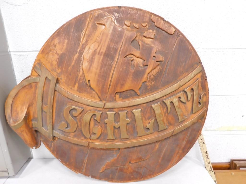 Schlitz Beer Advertising Bar Sign 29" x 31" (1 of 7)