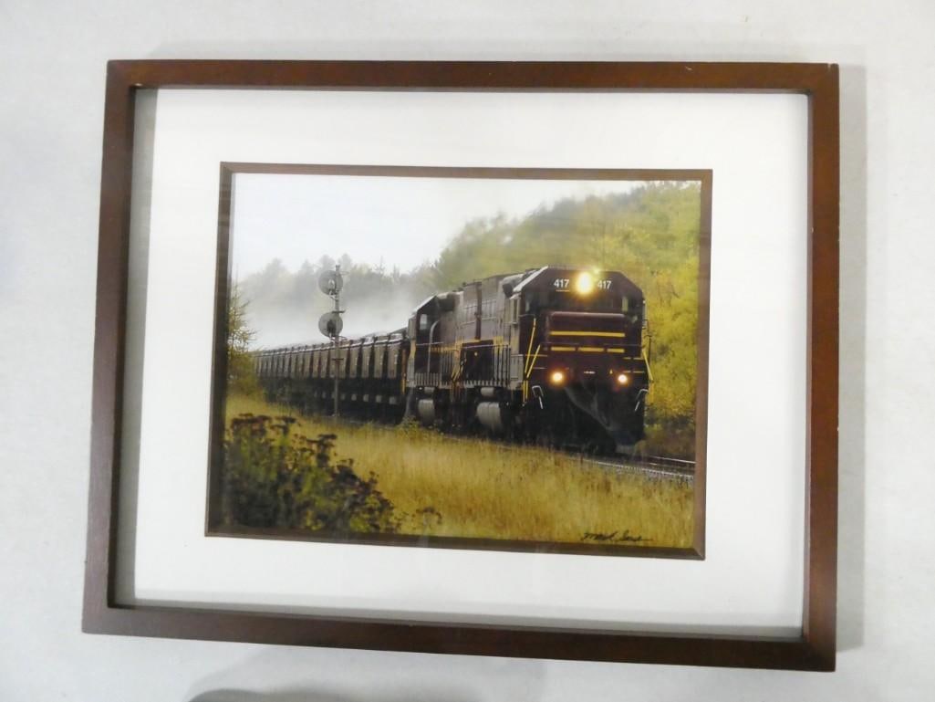 Mark Sauer Train Photo Framed 15" x 19": Mark Sauer Train Photo Framed 15" x 19"