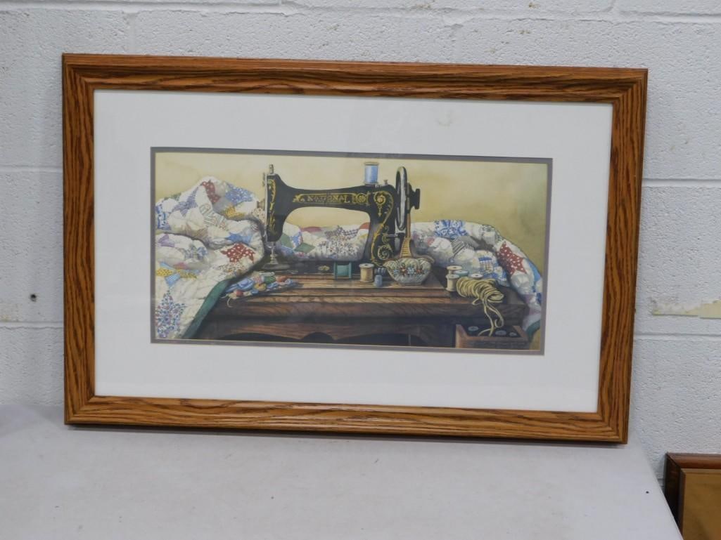 Framed Print of a Sewing Machine (1 of 3)