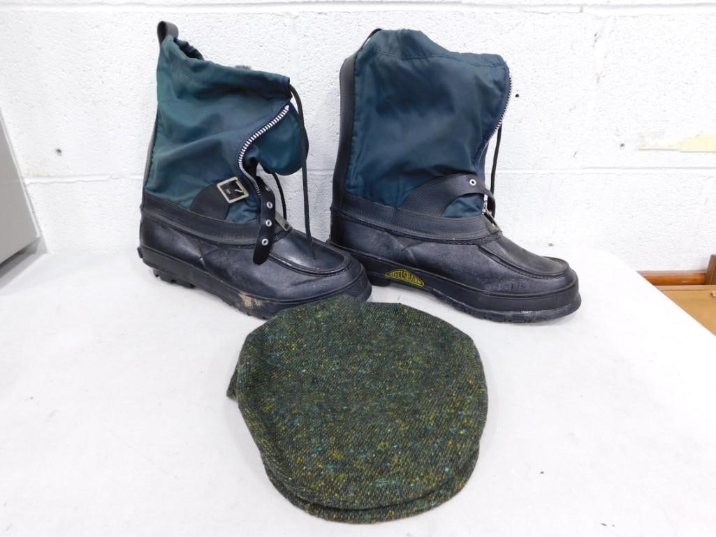 Hats of Ireland Hand Tailored Hat and a Pair of Steel Shank Boots Size 10: Hats of Ireland Hand Tailored Hat and a Pair of Steel Shank Boots Size 10