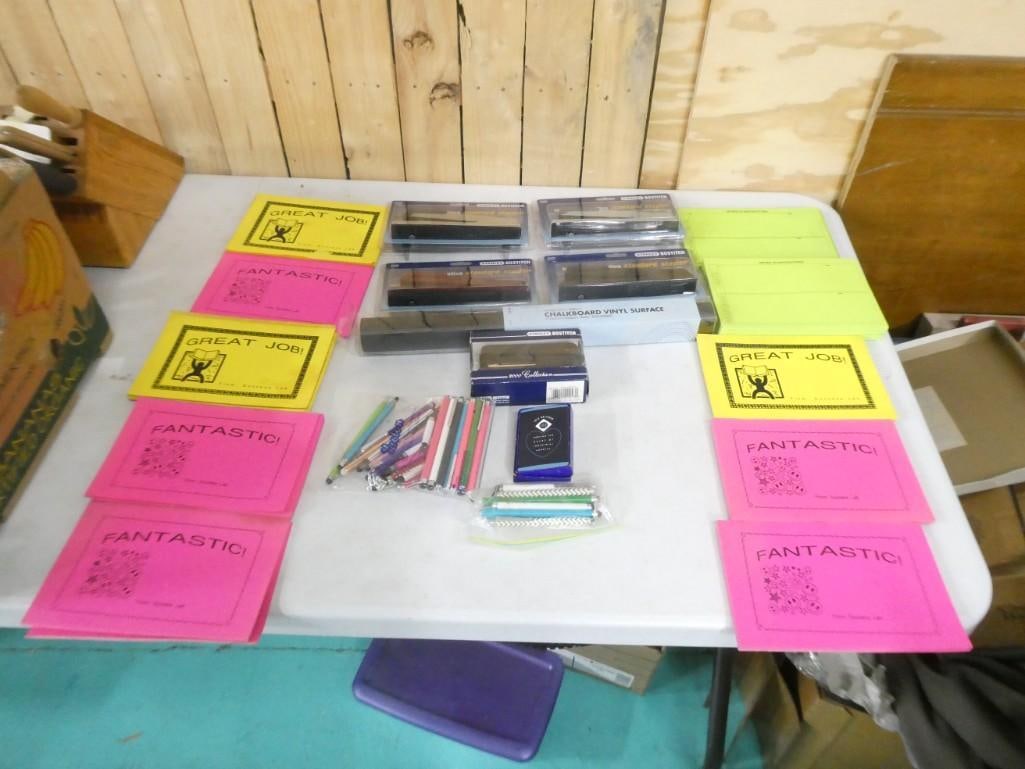 School and Office Supplies incl New in Package Staples, Certificates, etc: School and Office Supplies incl New in Package Staples, Certificates, etc
