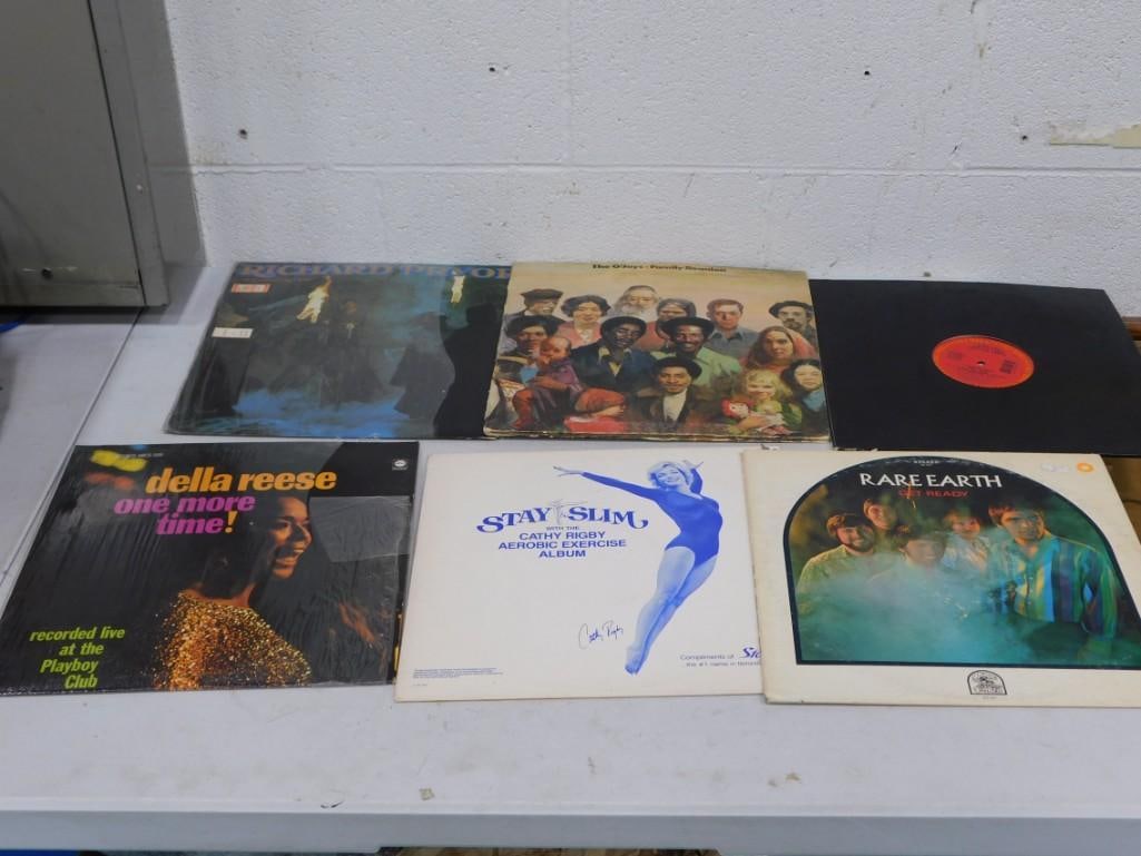 Lot of 42 vinyl records including Richard Pryor, O' Jays, Rare Earth, Steppenwolf,: Lot of 42 vinyl records including Richard Pryor, O' Jays, Rare Earth, Steppenwolf, Earth, Wind & Fire, Commodores, Spinners, Gladys Knight, etc.