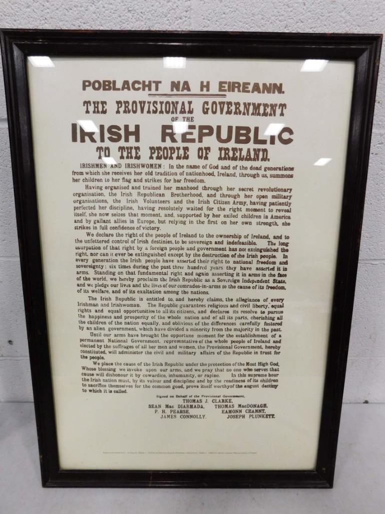 Irish Independence Proclamation Framed Poster Print - Measures roughly 26x18" (1 of 3)