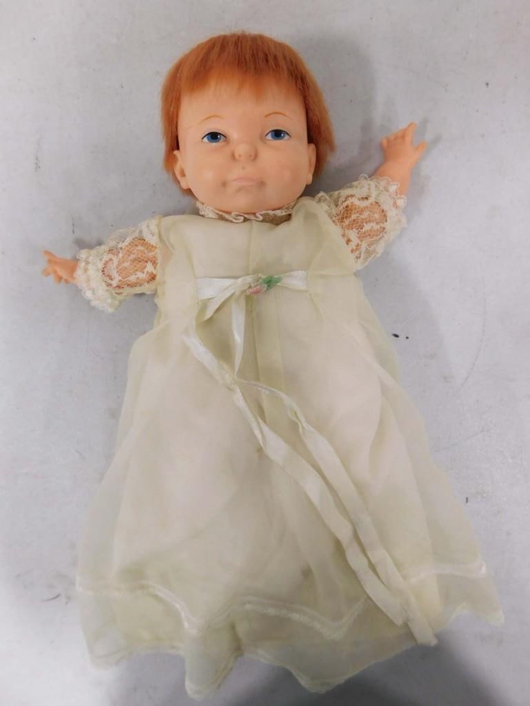 Vtg 1967 Ideal Newborn Christeming Thumbelina Red Hair 9" Doll Rare Works! (1 of 5)