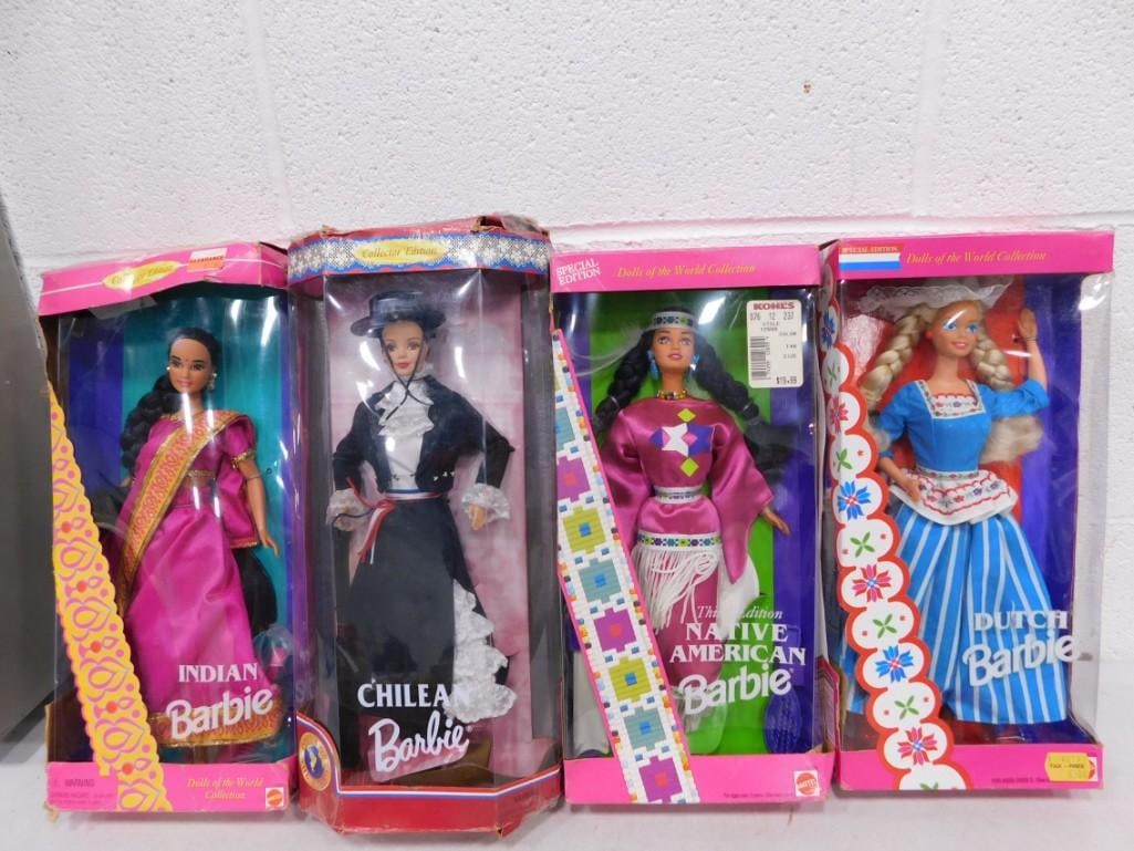 4 Vtg 1990s DOTW Dolls of the World Barbie Dolls NIB Lot (1 of 7)
