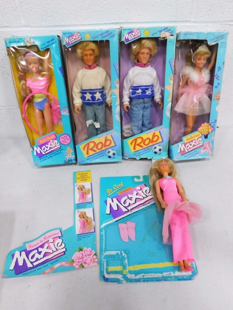 5 Vtg 1980s Hasbro Maxie Rob Dolls Lot