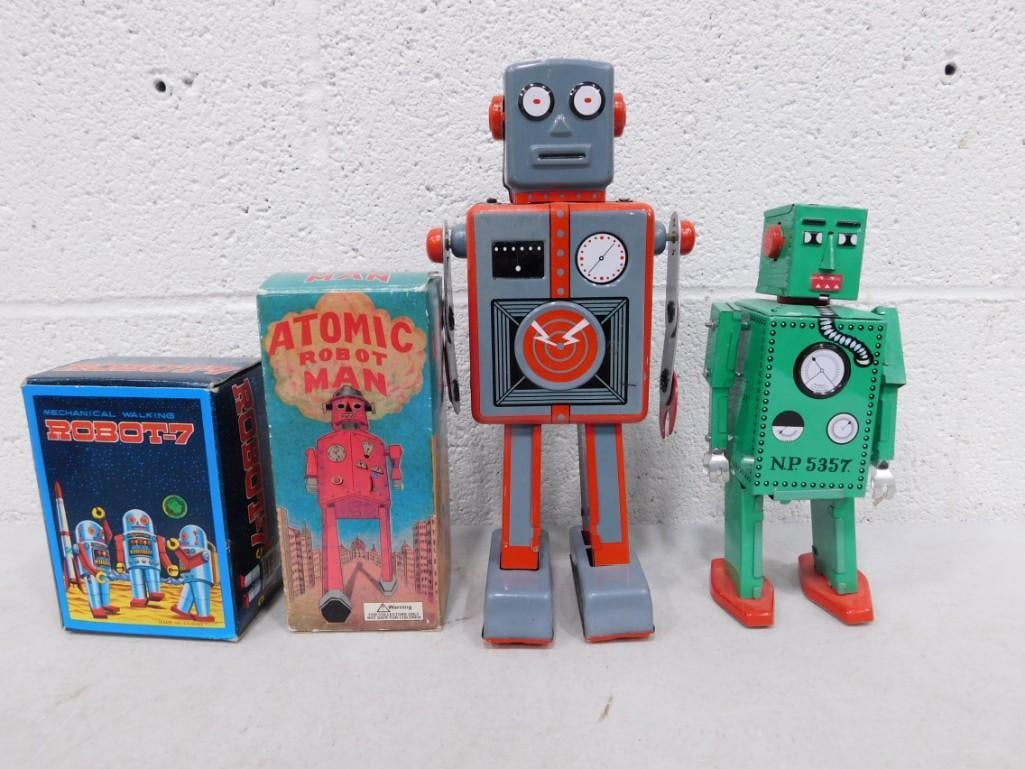 Wind Up Toy Robot Lot including Atomic Robot Man and Mechanical Walking Robot-7 (1 of 5)