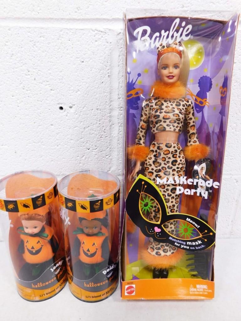 3 Halloween Maskerade Party Barbie & Kelly Friends Dolls Lot NIB (1 of 4)