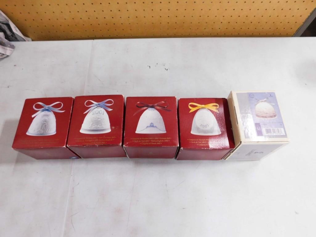 5 Lladro Christmas Bells in Original Boxes: 5 Lladro Christmas Bells in Original Boxes