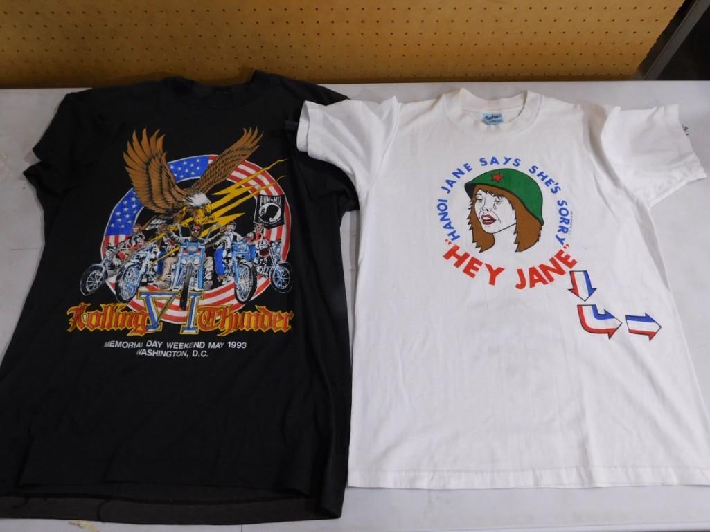 Pair of T-Shirts Rolling Thunder VI 1993 POW MIA and Hanoi Jane (1 of 5)