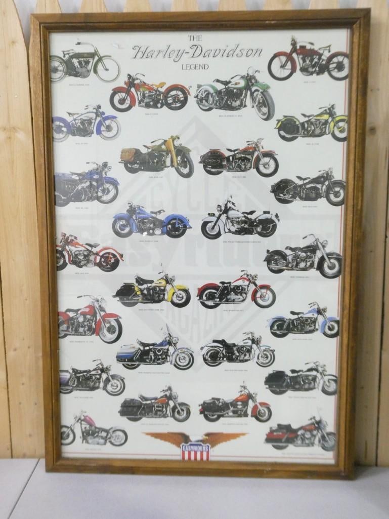 The Harley-Davidson Legend Motorcycle Poster - Framed - Measures roughly 26x38" (1 of 5)
