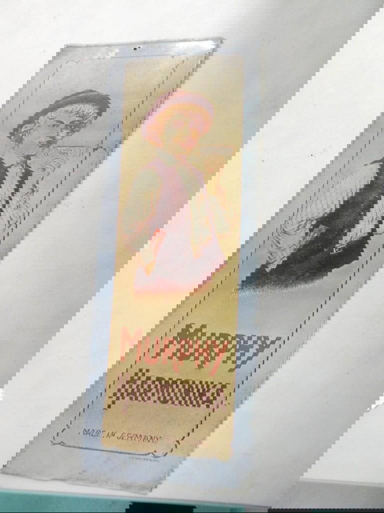 Vintage Murphy Harmonika Advertising Sign Measures Roughly 7x19" Auction