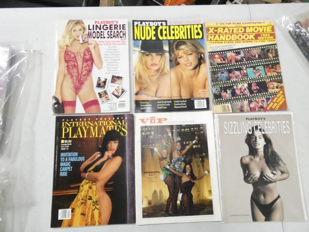 Lot of assorted Adult Magazines including X-Rated Movie Handbook, VIP Club Playboy, Nude Celebrities: Lot of assorted Adult Magazines including X-Rated Movie Handbook, VIP Club Playboy, Nude Celebrities, Playboy's Lingerie Model Search, International Playmates, Sizzling Celebrities, etc.