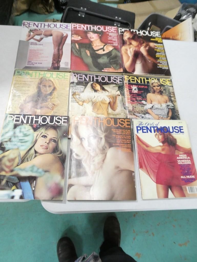 Lot of assorted Penthouse Magazines including 1970's and 1980's Anniversary Issue, Miss America, etc (1 of 6)