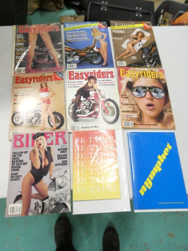 Lot of Adult Magazines including Biker - Easyriders, Premier Issues of Je Taime and Nymphet: Lot of Adult Magazines including Biker - Easyriders, Premier Issues of Je Taime and Nymphet