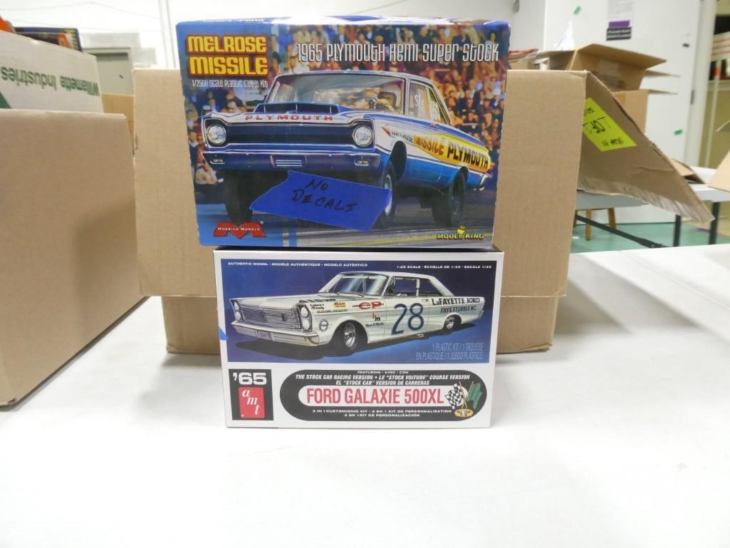 2 Model Car Kits incl AMT '65 Ford Galaxie 500 XL and Moebius Models Melrose Missile (1 of 4)