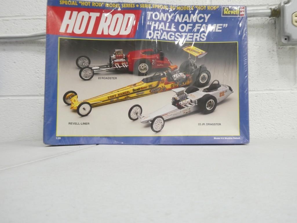 Revell Hot Rod Tony Nancy Hall of Fame Dragsters 1:25 Scale Sealed in Package: Sealed Revell Hot Rod Tony Nancy Hall of Fame Dragsters 1:25 Scale Sealed in Package but Package has wear