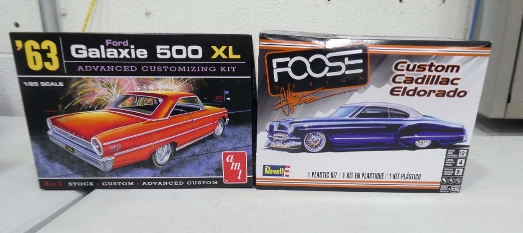 2 Model Car Kits incl Foose Custom Cadillac Eldorado and AMT '63 Ford Galaxie 500 XL (1 of 3)