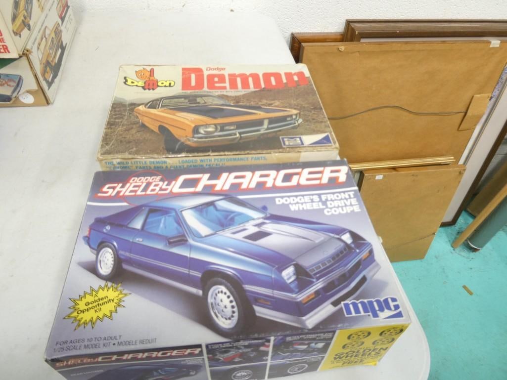 2 MPC Model Car Kits incl Dodge Demon, and Dodge Shelby Charger 1/25 Scale in Original Boxes (1 of 3)