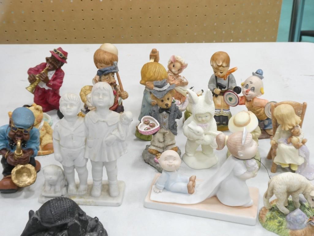 Lot of assorted figurines including Jazz Musicians, Precious Moments, Hummel, Clown, etc. (1 of 5)