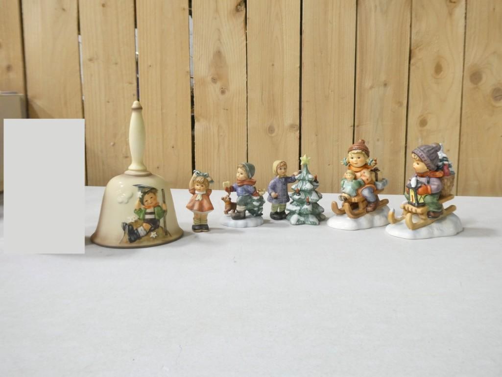 Lot of Christmas Hummel Figurines including 1984 Bell: Lot of Christmas Hummel Figurines including 1984 Bell