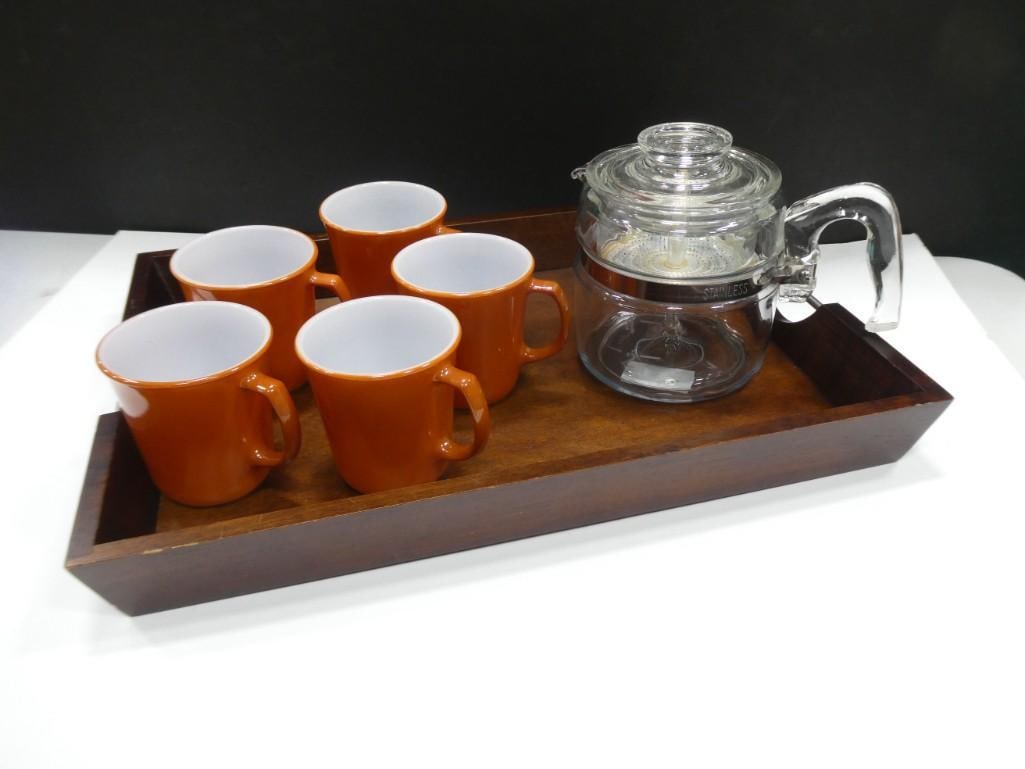 Tray with Vintage Pyrex Coffee Set (1 of 14)