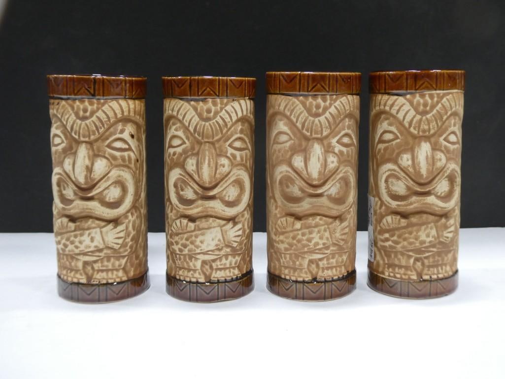 Set of 4 Otagiri Japan Tiki Mugs 1960s (1 of 6)