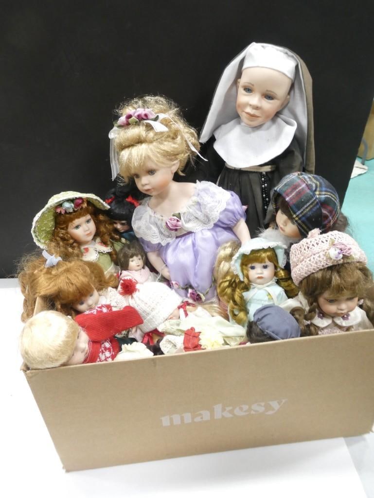 Lot of Porcelain Dolls incl Nun Doll, etc (1 of 8)