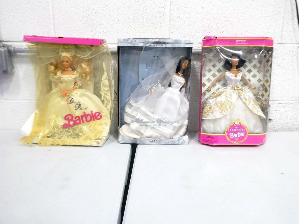 3 Barbies incl Dream Bride, Club Wedd, Millennium Bride Barbie Dolls (1 of 4)