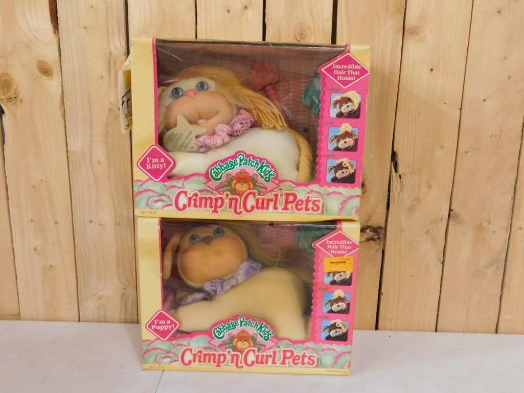 2 Cabbage Patch Kids Crimp 'n Curl Pets CPK New in Box incl Kitty Cat and Puppy Dog (1 of 3)