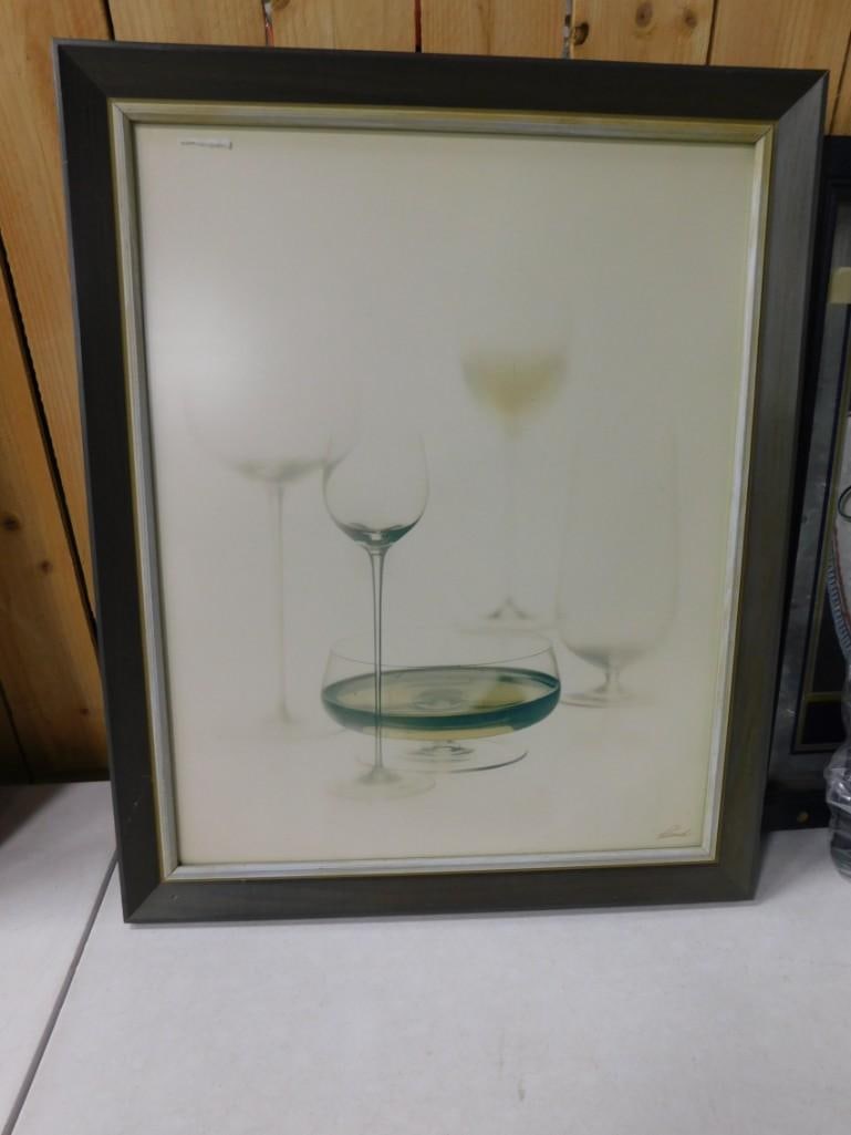 Framed Print - Wine Glasses - Measures roughly 18x23": Framed Print - Wine Glasses - Measures roughly 18x23"