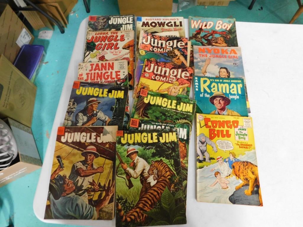 Lot of Vintage Comics including 10 cent - Jungle Jim, Congo Bill, Ramar, Lorna the Jungle Girl, Nyok (1 of 3)