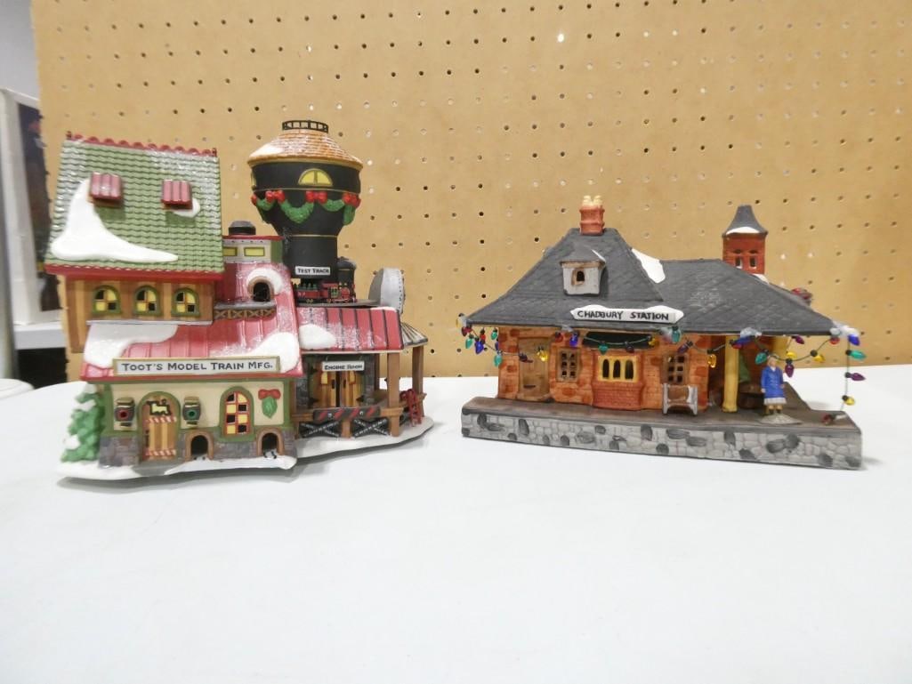 2 Dept 56 Buildings incl North Pole Series Toot's Model Train Mfg and Dickens Village Station (1 of 13)