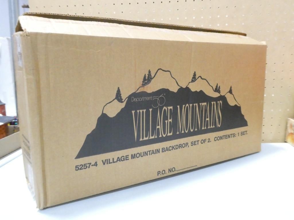 Department 56 Village Mountains 5257-4 Village Mountain Backdrop Set of 2: Department 56 Village Mountains 5257-4 Village Mountain Backdrop Set of 2 in original box