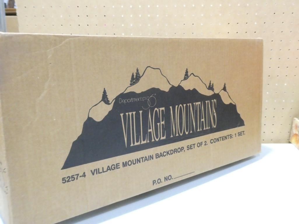 Department 56 Village Mountains 5257-4 Village Mountain Backdrop Set of 2: Department 56 Village Mountains 5257-4 Village Mountain Backdrop Set of 2 in original box