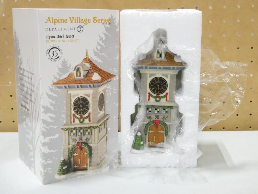 Dept 56 Alpine Clock Tower Alpine Village Series No 4020170 in Original Box: Department 56 Alpine Clock Tower Alpine Village Series No 4020170 in Original Box