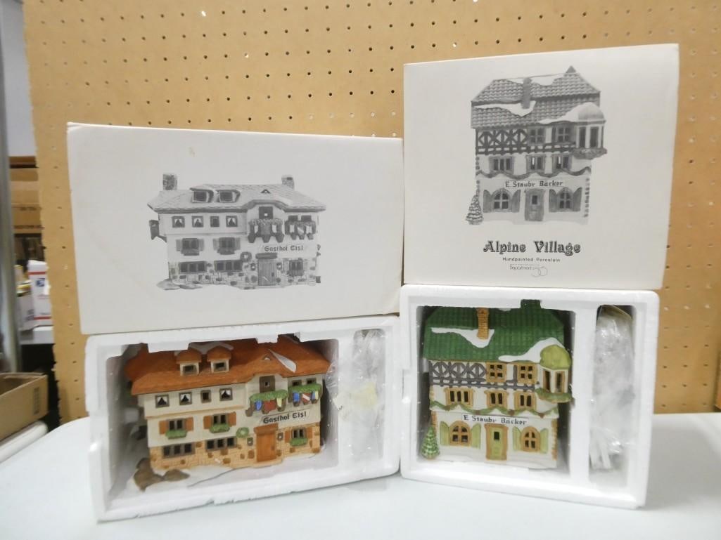 2 Dept 56 Buildings incl E Staubr Backer and Gasthof Eisl Alpine Village Series (1 of 6)