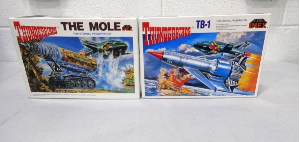 2 Imex Thunderbirds Model Kits incl TB1 and The Mole New in Open Boxes: 2 Imex Thunderbirds Model Kits incl TB1 and The Mole New in Open Boxes