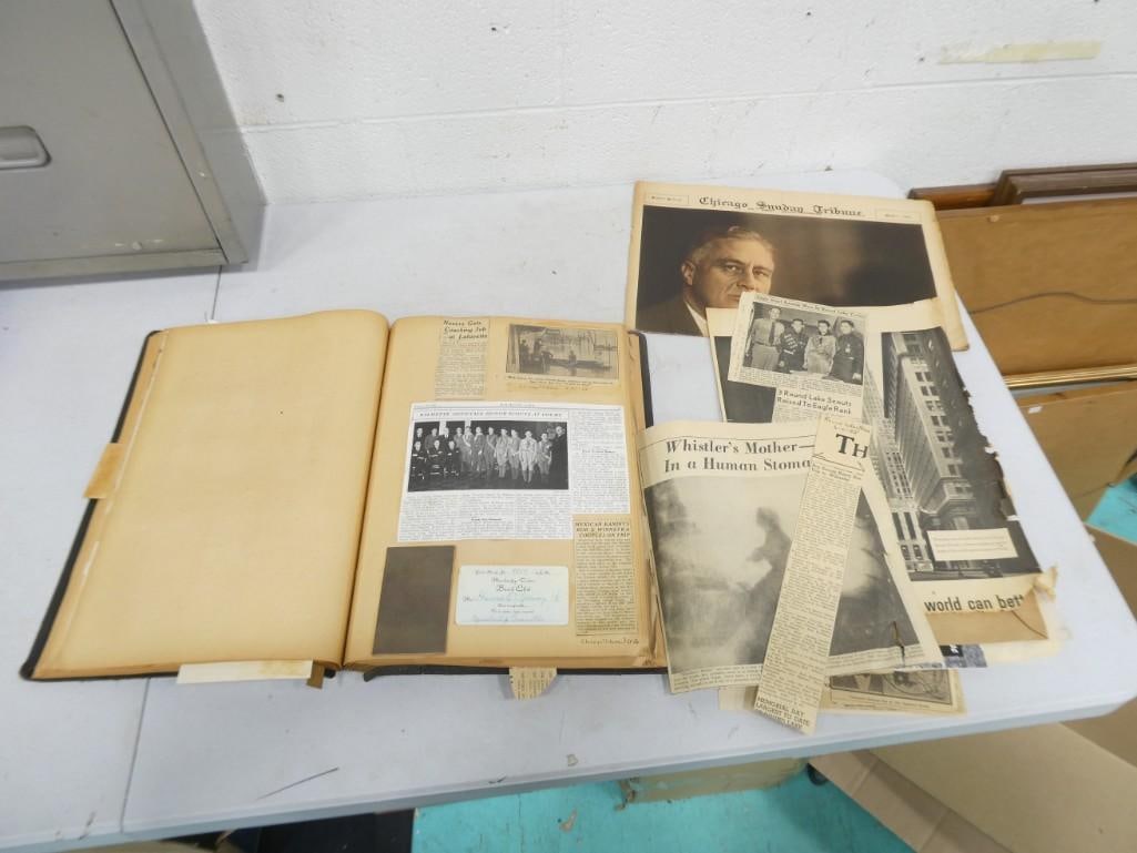 Vintage Scrapbook including 1937 Indy 500 Ticket Stub and other interesting Ephemera (1 of 9)