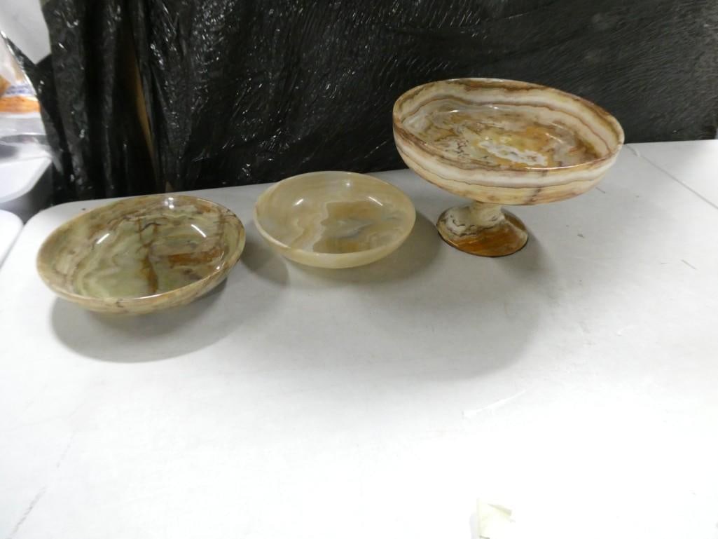 Onyx Lot including Light Green bowls, and Footed Bowl Includes Pakistan and Turkey (1 of 11)